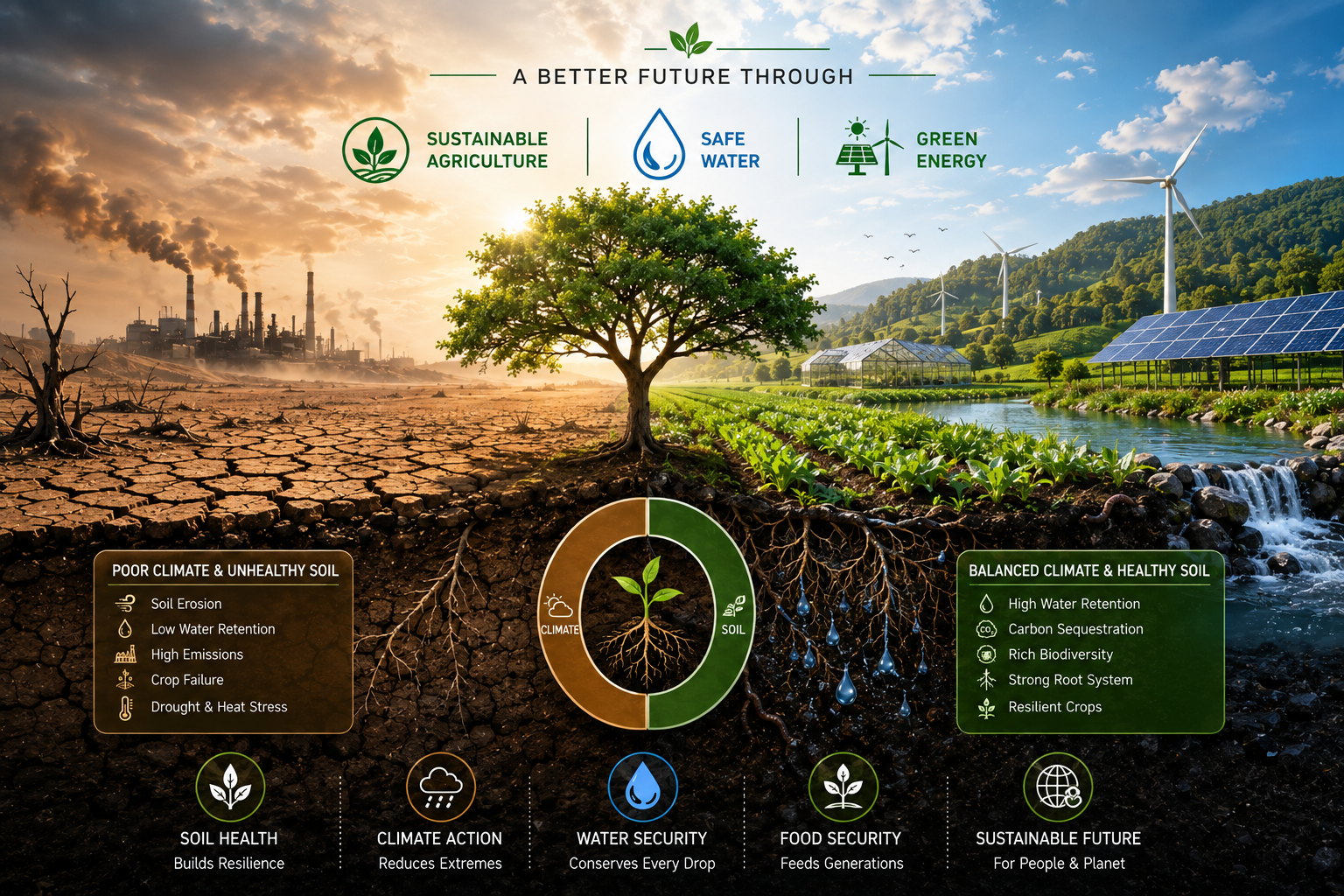 A better future through sustainable agriculture, safe water and green energy